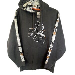 Legendary Whitetail Outfitter Dark Gray Sweatshirt w/ Camo Print Accents- Size L